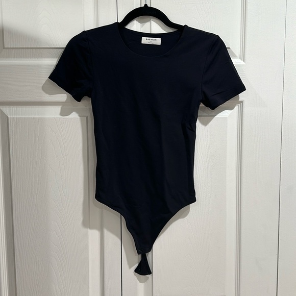 Black crew neck babaton contour bodysuit - Picture 1 of 2